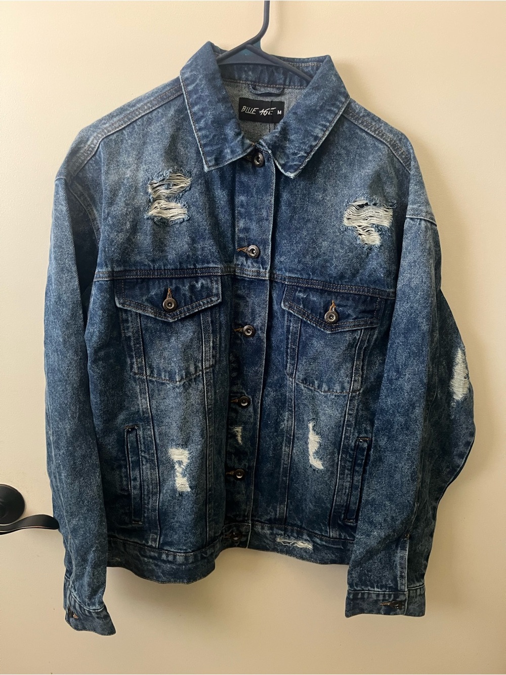 Distressed Blue Denim Jean Jacket